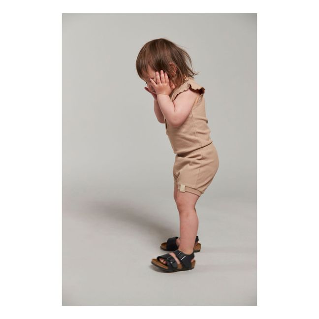 Cali Ribbed Organic Cotton Bloomers Camel