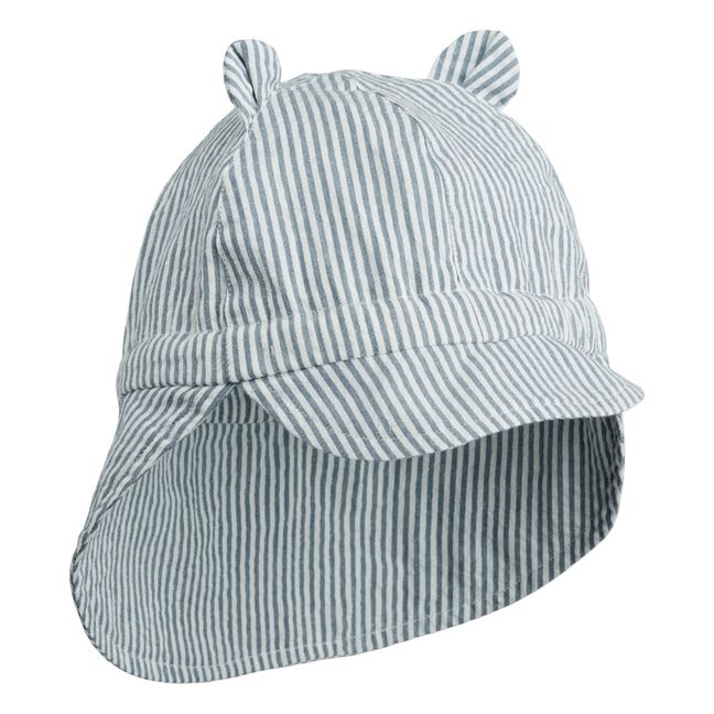 Sombrero de algodón orgánico reversible de rayas Gorm Azul Marino