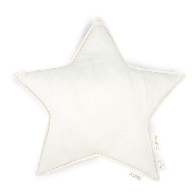 Star Cushion - French Linen White