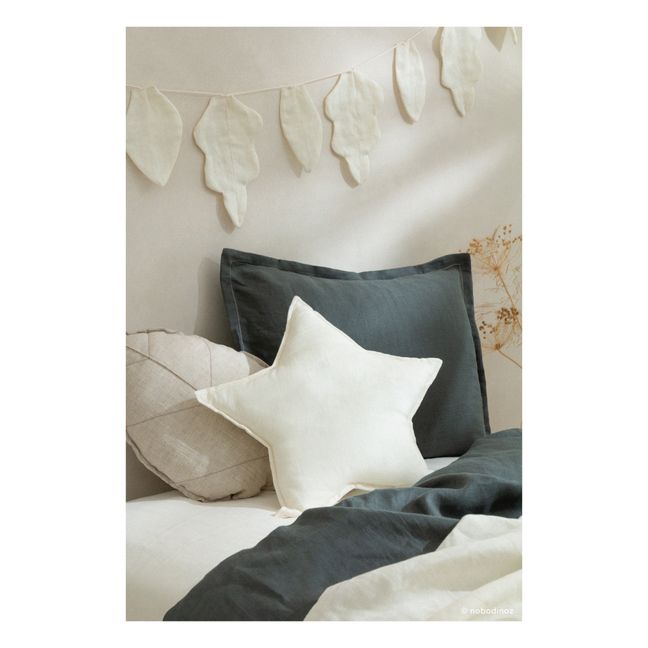 Star Cushion - French Linen | White