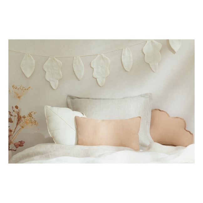Leaf Cushion - French Linen | White