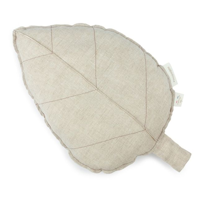 Leaf Cushion - French Linen Seta greggia