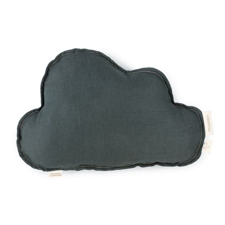 Coussin nuage - Lin Français | Bleu- Image produit n°0