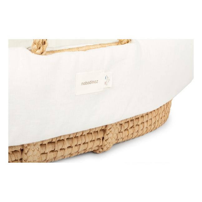 Quilted Cloth for Moses Basket - French Linen Blanco