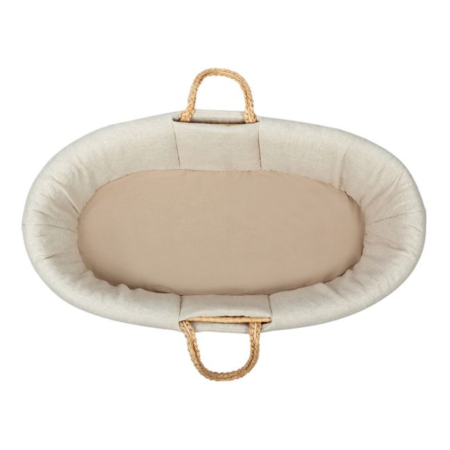 Quilted Cloth for Moses Basket - French Linen | Oatmeal