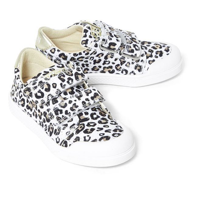 V2 Panther Print Velcro Sneakers Natural