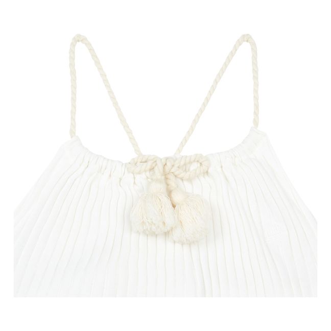 Ribbed Organic Cotton Romper | White
