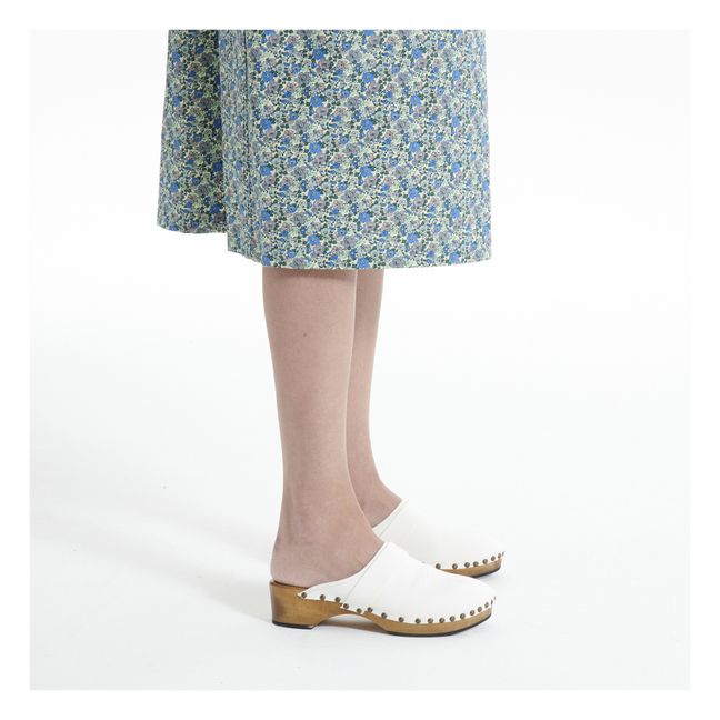 Zuecos Ines de cuero | Blanco