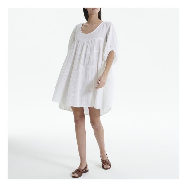 Kleid Addison Baumwollgaze Weiß