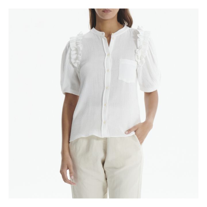Blusa Harriet gasa de algodón Blanco- Imagen del producto n°7