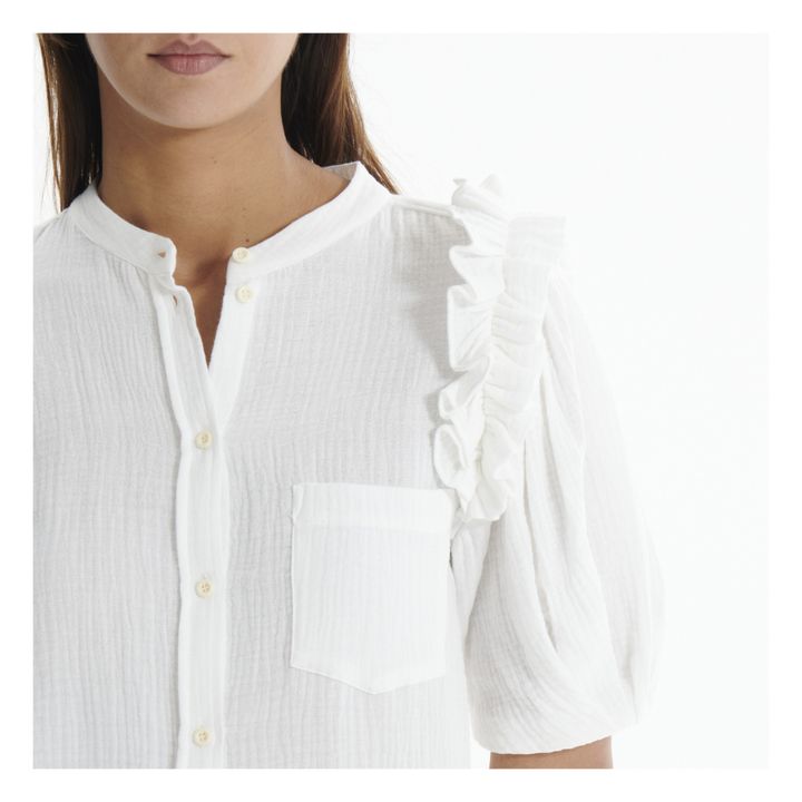 Blusa Harriet gasa de algodón Blanco- Imagen del producto n°9
