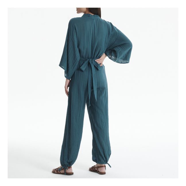 Akiko Organic Cotton Jumpsuit Blu