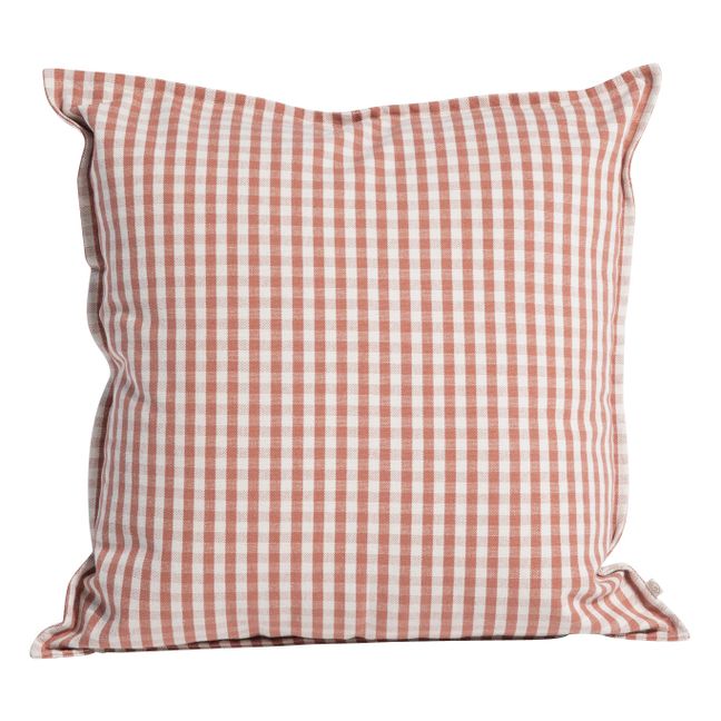 Havana Cotton Gingham Cushion | Brick red