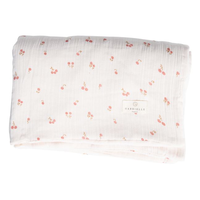 Decke aus wattierter Bio-Baumwolle Blossom | Mattrosa
