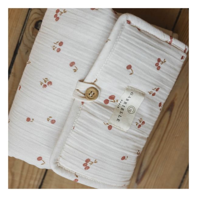 Tapis à langer nomade en coton bio Blossom | Rose poudré