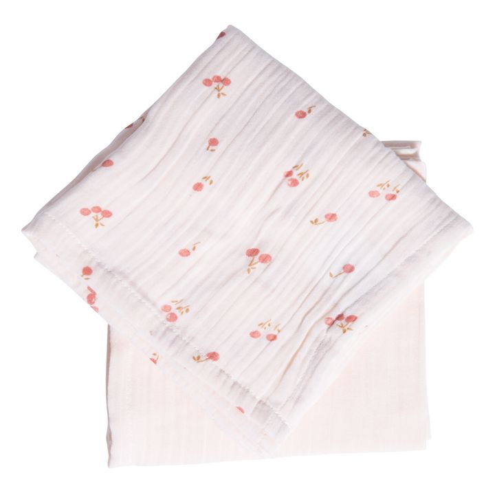 Duo de mantas de algodón orgánico Blossom | Rosa Polvo- Imagen del producto n°2