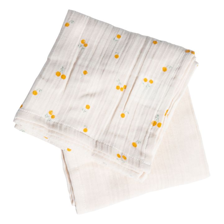 Duo de mantas de algodón orgánico Blossom | Azafrán- Imagen del producto n°1