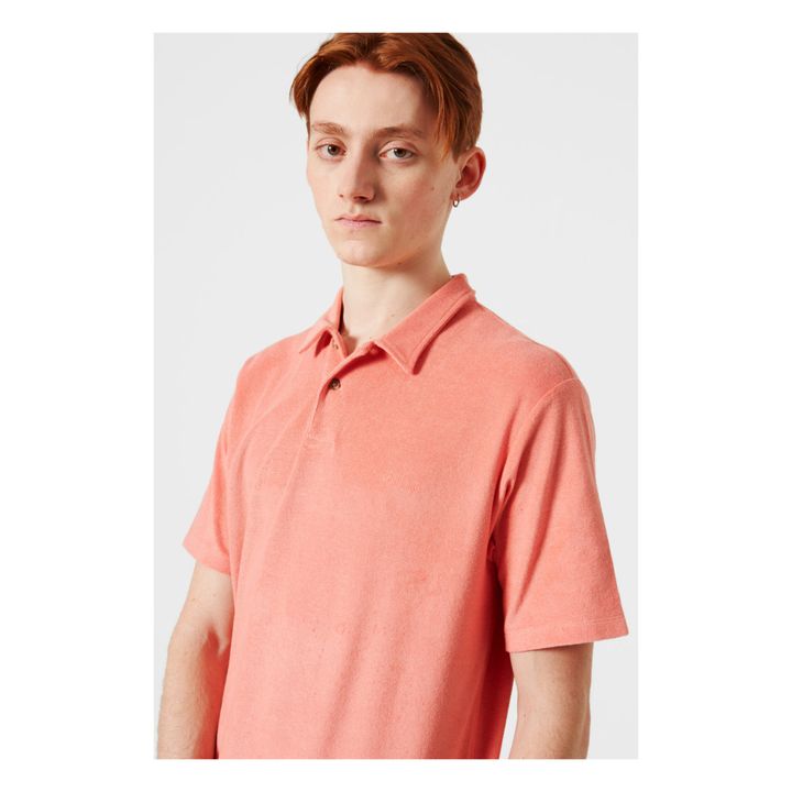 Terry Cloth Polo Shirt Pale pink- Product image n°1