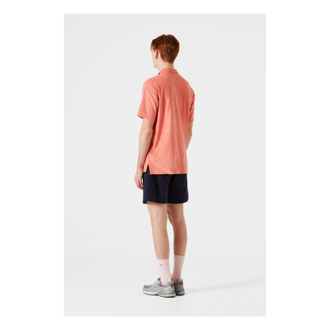 Terry Cloth Polo Shirt Pale pink