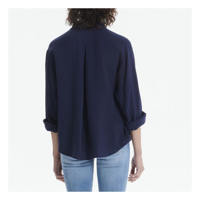 Camicia Finley, in garza di cotone | Blu marino
