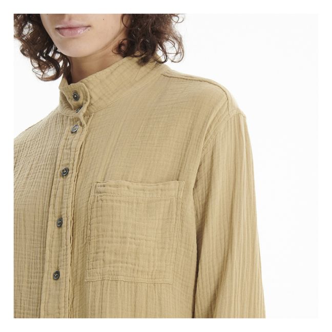 Finley Cotton Muslin Shirt Beige