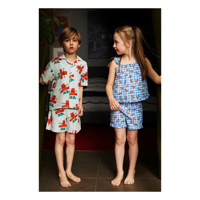 Exclusivität Bobo Choses x Smallable Pyjama Party - Pyjama Hemd + Shorts Swan Grau