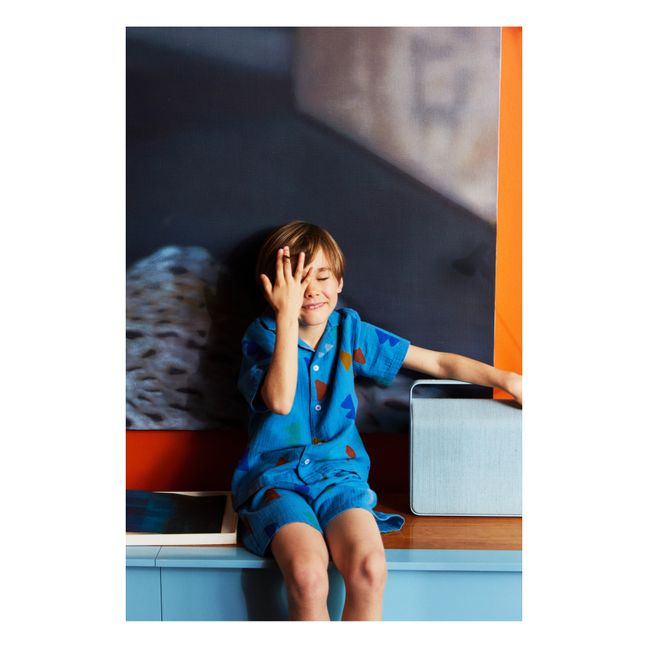 Exclusivität Bobo Choses x Smallable Pyjama Party - Pyjama Hemd + Shorts Swan Blau