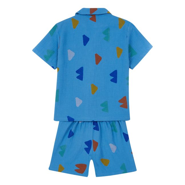 Esclusiva Bobo Choses x Smallable Pyjama Party - Camicia del pigiama Camicia + Pantaloncini Swan Blu