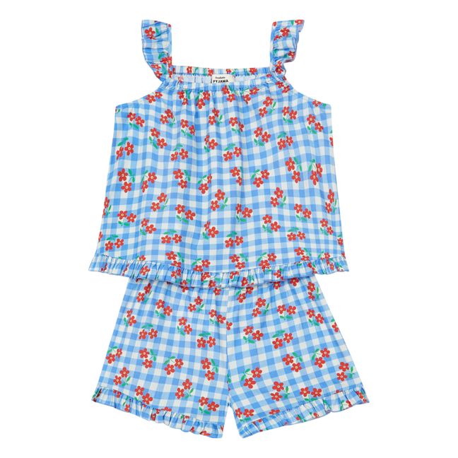 Esclusiva Hello Simone x Smallable Pyjama Party - Top + Pantaloncini Julia Blu