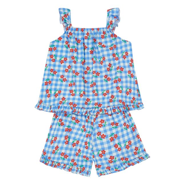 Exclusivität  Hello Simone x Smallable Pyjama Party - Top + Shorts Julia Blau