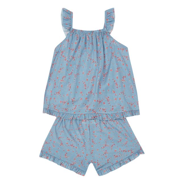 Exclusivité Louis Louise x Smallable Pyjama Party – Pyjama Top + Short Julia   Bleu ciel