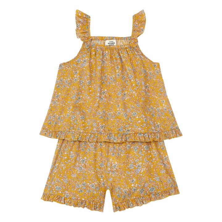 Julia Pyjama Top + Shorts Set - Louis Louise x Smallable Pyjama Party Exclusive | Ochre- Product image n°0