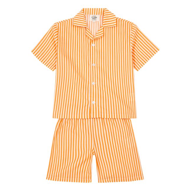 Exclusividad Suzie Winkle x Smallable Pyjama Party – Pyjama Chemise + Pantalón corto Swan Naranja