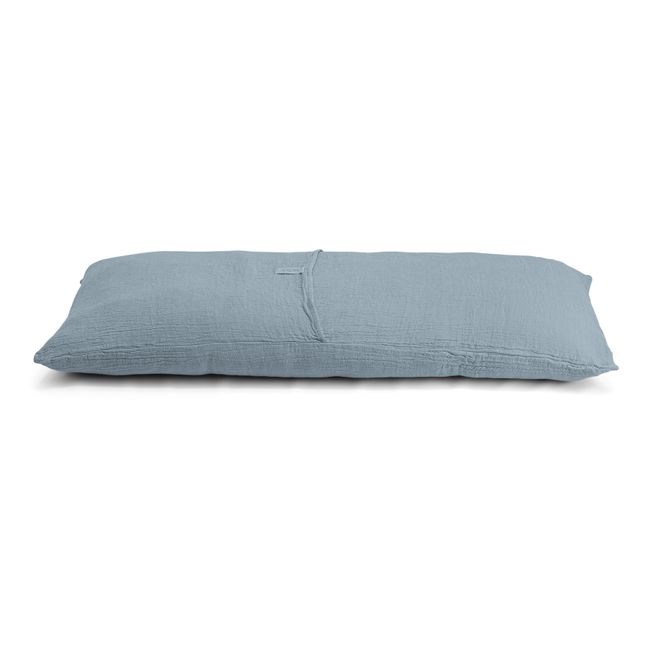 Organic Cotton Jacquard Cushion Gris azulado