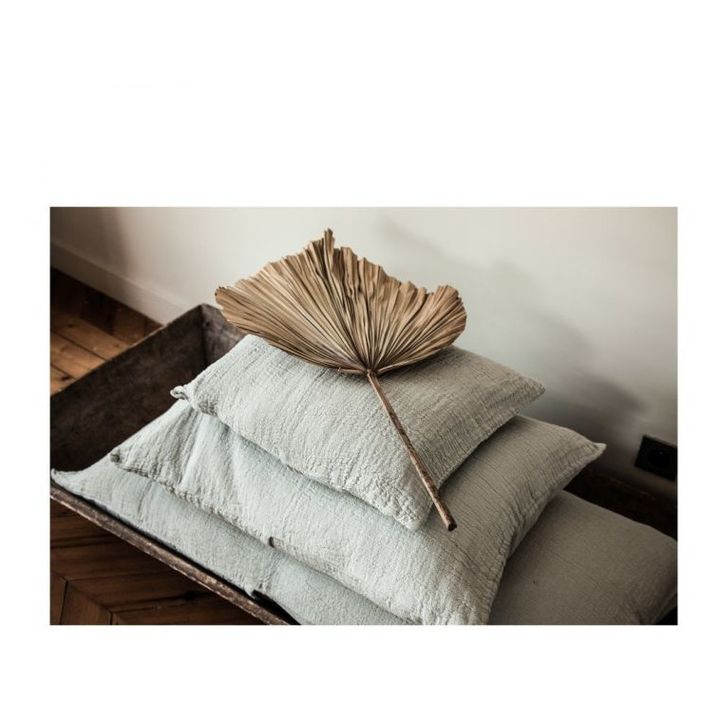 Organic Cotton Jacquard Cushion Gris azulado- Imagen del producto n°1