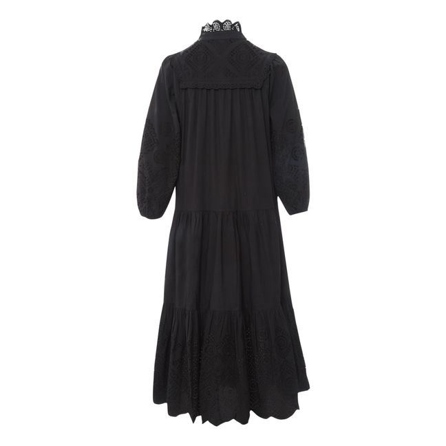 Vienne Broderie Anglaise Dress Negro