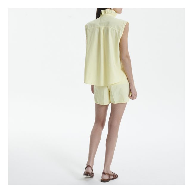 Oxford Cotton Frill Top Pale yellow