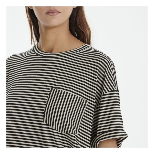 Hammond Striped Sparkly Jersey T-shirt Negro