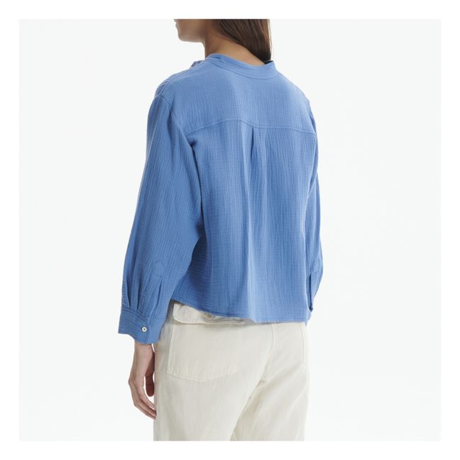 Marineta Cotton Muslin Shirt Blau
