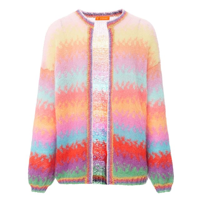 Tie-Dye 12 Colour Cropped Cardigan Rot
