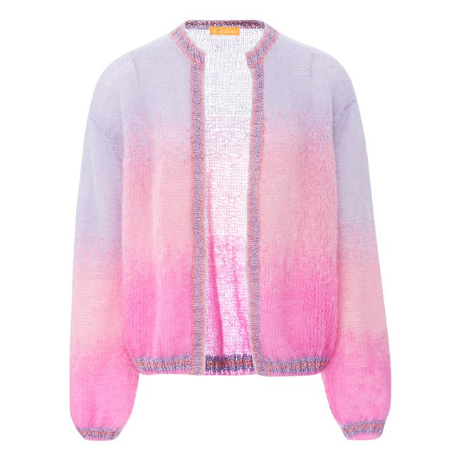 Tie-Dye 3 Colour Cropped Cardigan Rosa