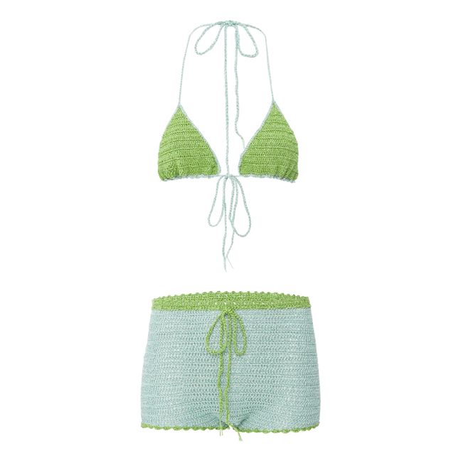 Two-Tone Bikini Set Green