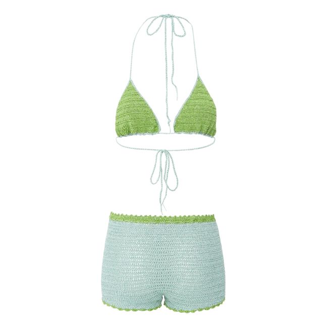 Two-Tone Bikini Set Green