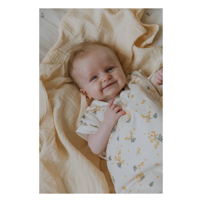 Wattle Cotton Percale Baby Sleeping Bag Grauweiß
