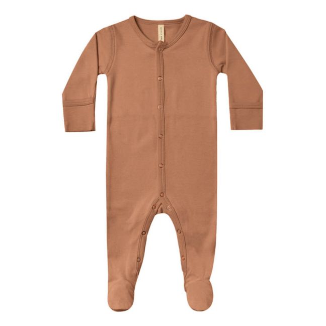Organic Cotton Footed Jumpsuit Terracotta