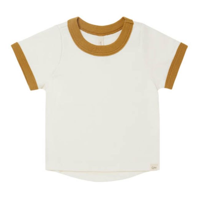 Camiseta de algodón orgánico Bicolor Crudo