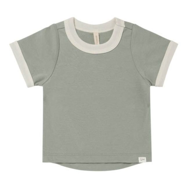 T-Shirt Coton Bio Bicolore Bleu gris