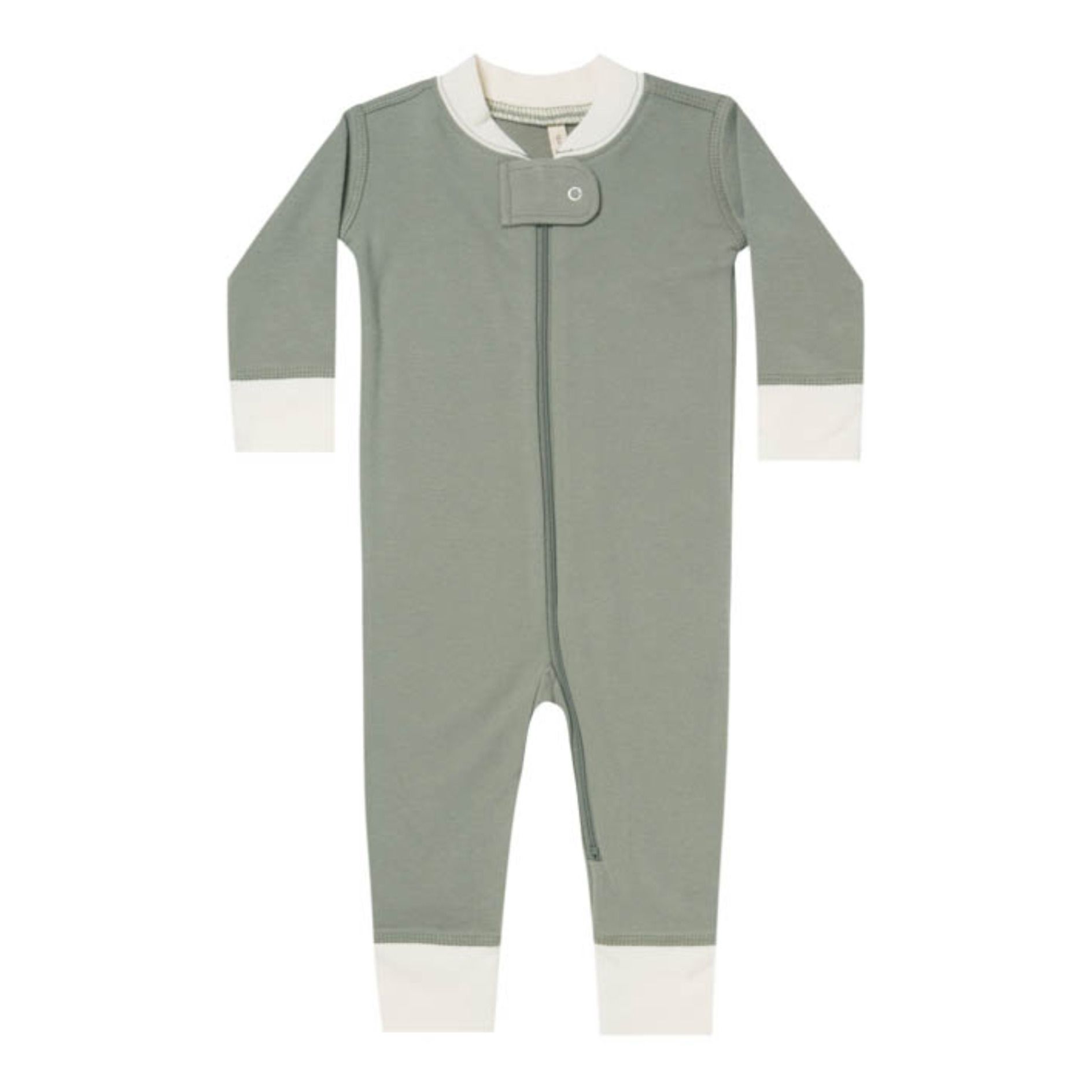 Organic Cotton Zip-Up Pyjamas Grey blue- Product image n°0