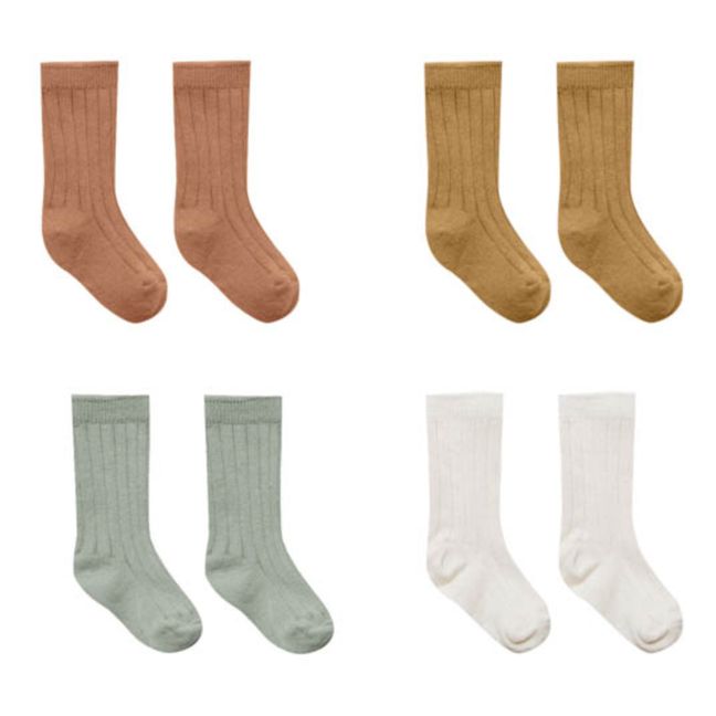 Set of 4 Organic Cotton Socks Ecru