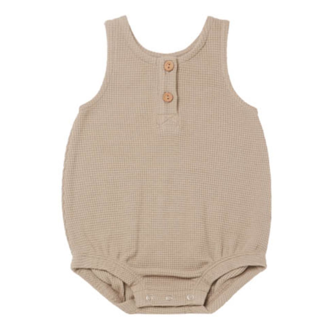 Quincy Mae - Pagliaccetto, in cotone biologico goffrato - Beige